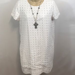 Gap White Cotton Shift Dress.